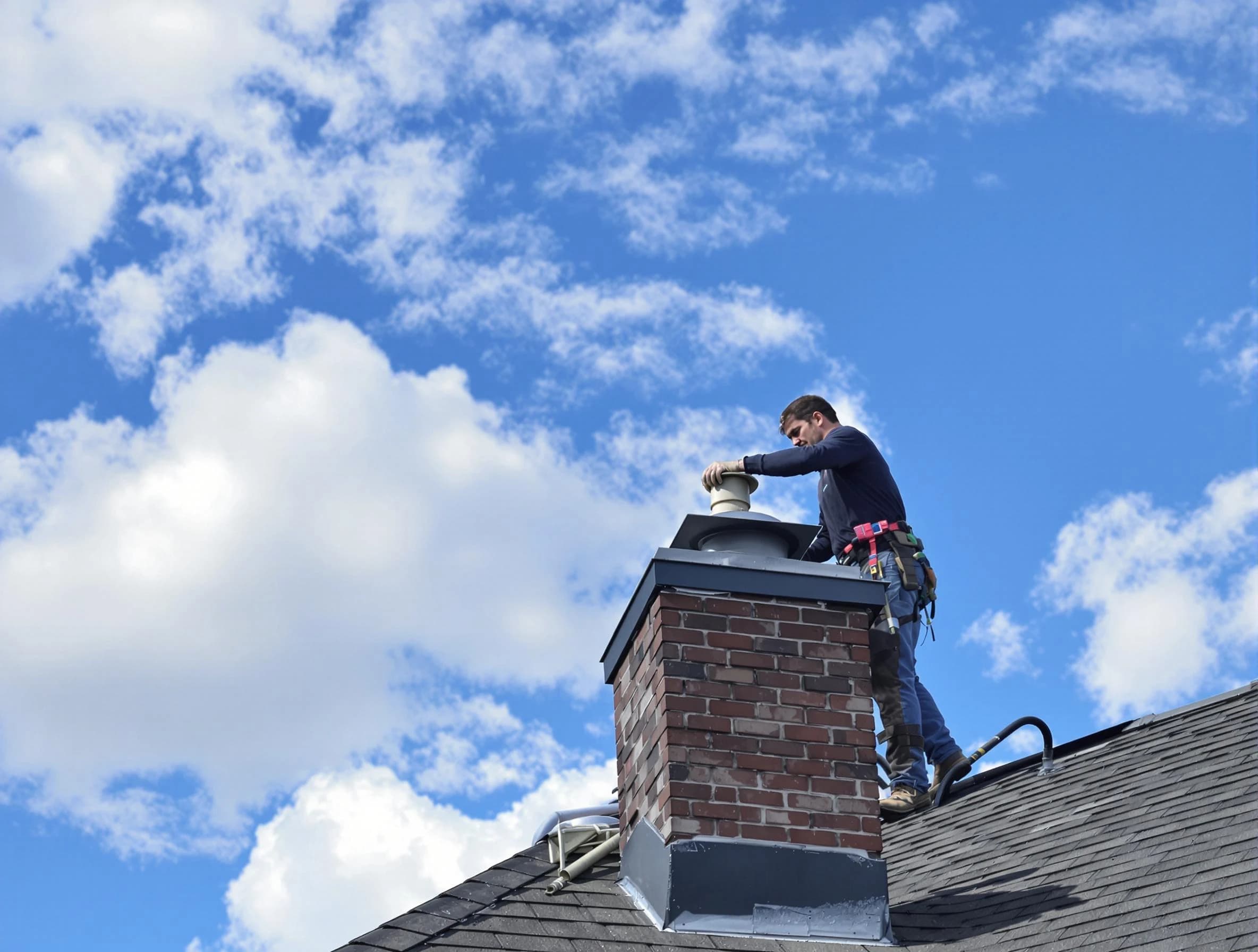 Woodmoor Chimney Sweep installing a sturdy chimney cap in Woodmoor, CO