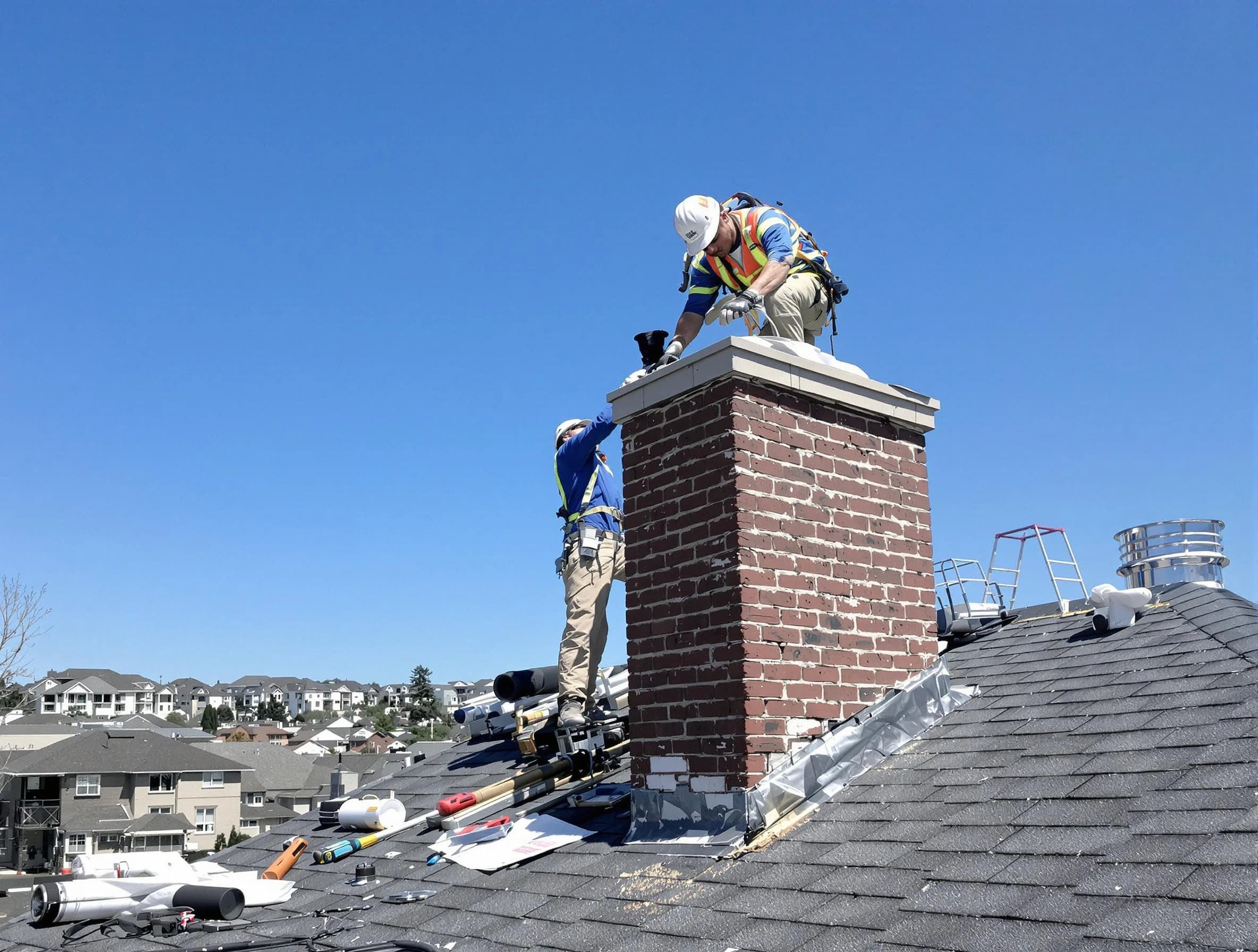Woodmoor Chimney Sweep repairing a chimney crown in Woodmoor, CO