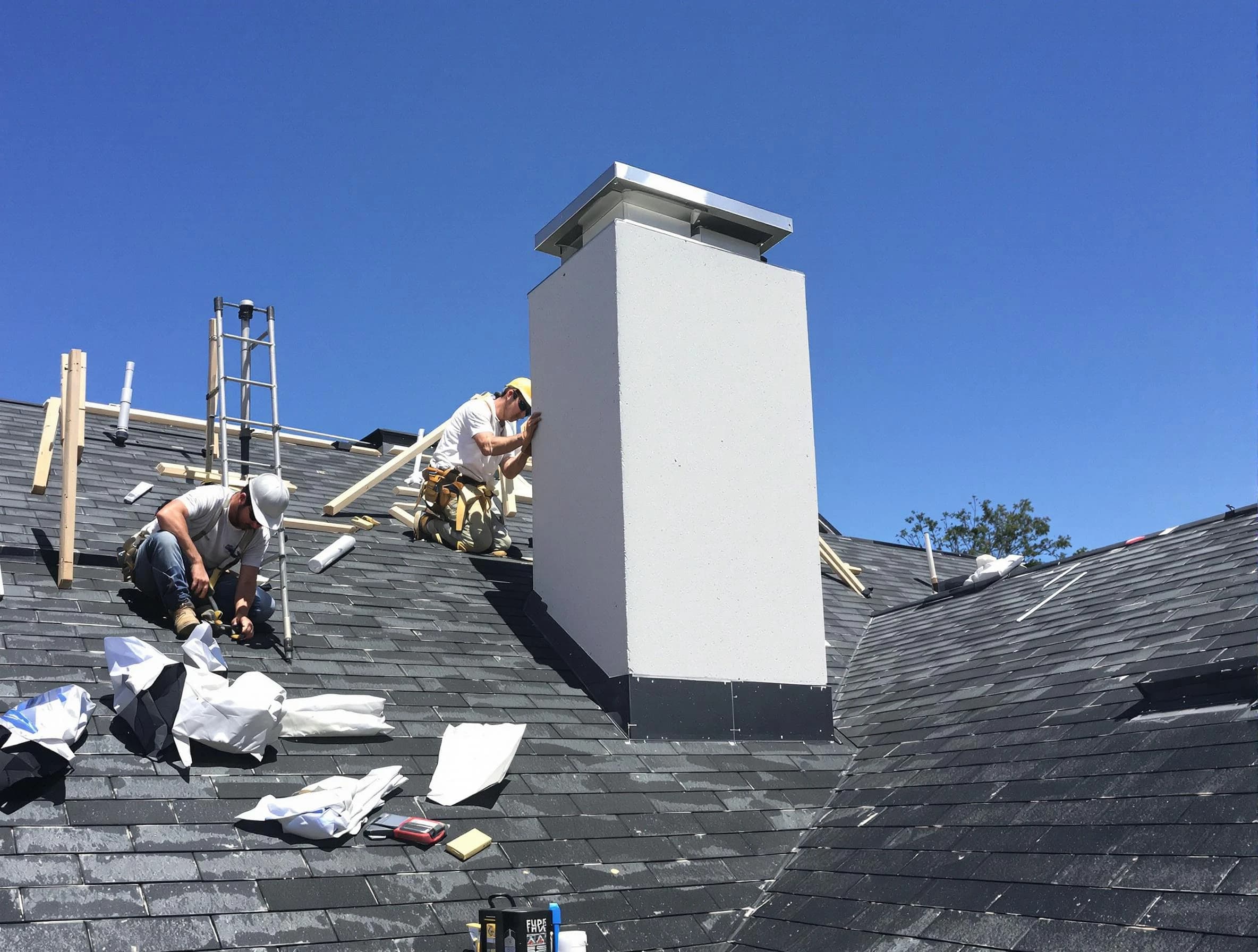 Woodmoor Chimney Sweep crew installing a new chimney in Woodmoor, CO