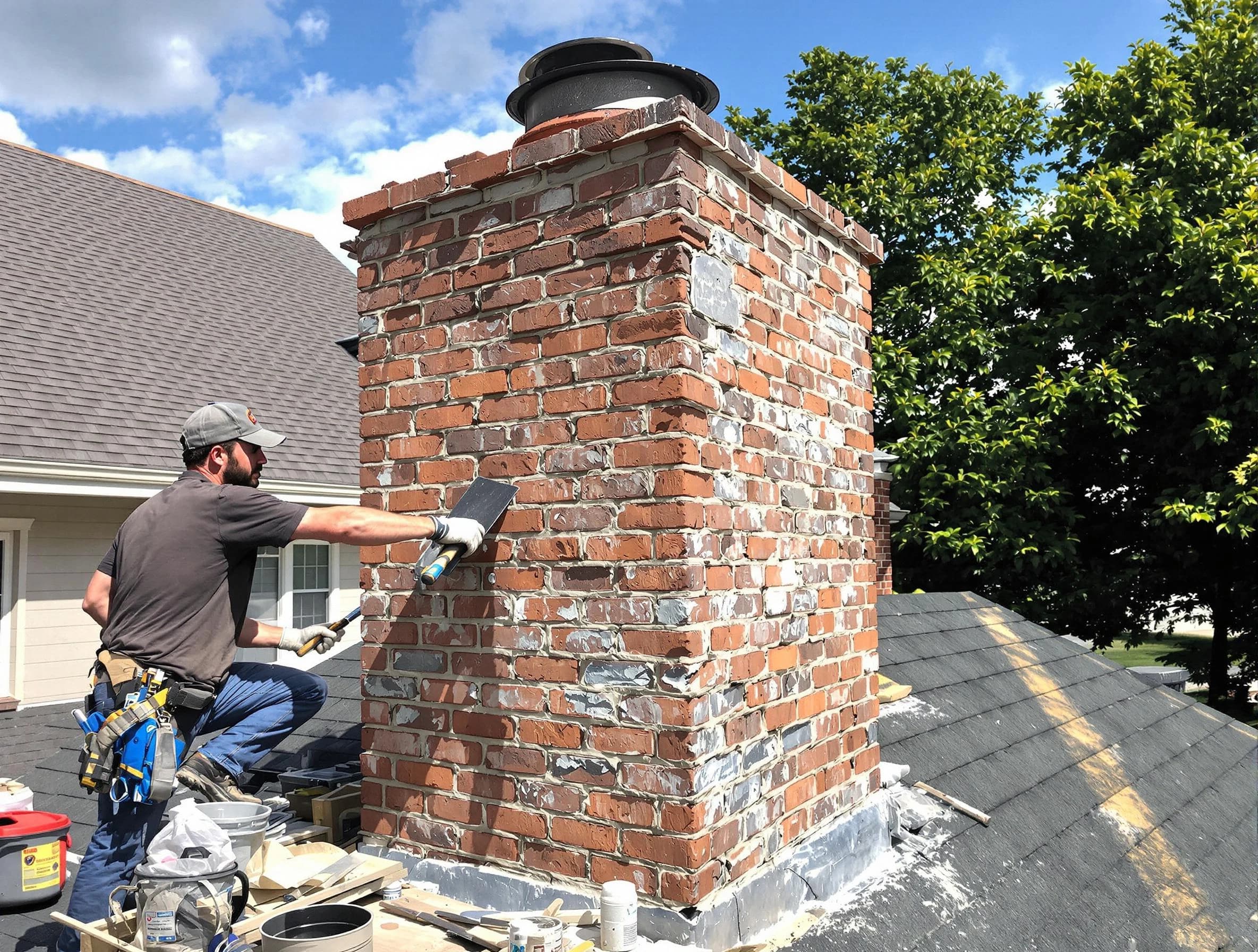 Completed chimney rebuild by Woodmoor Chimney Sweep in Woodmoor, CO
