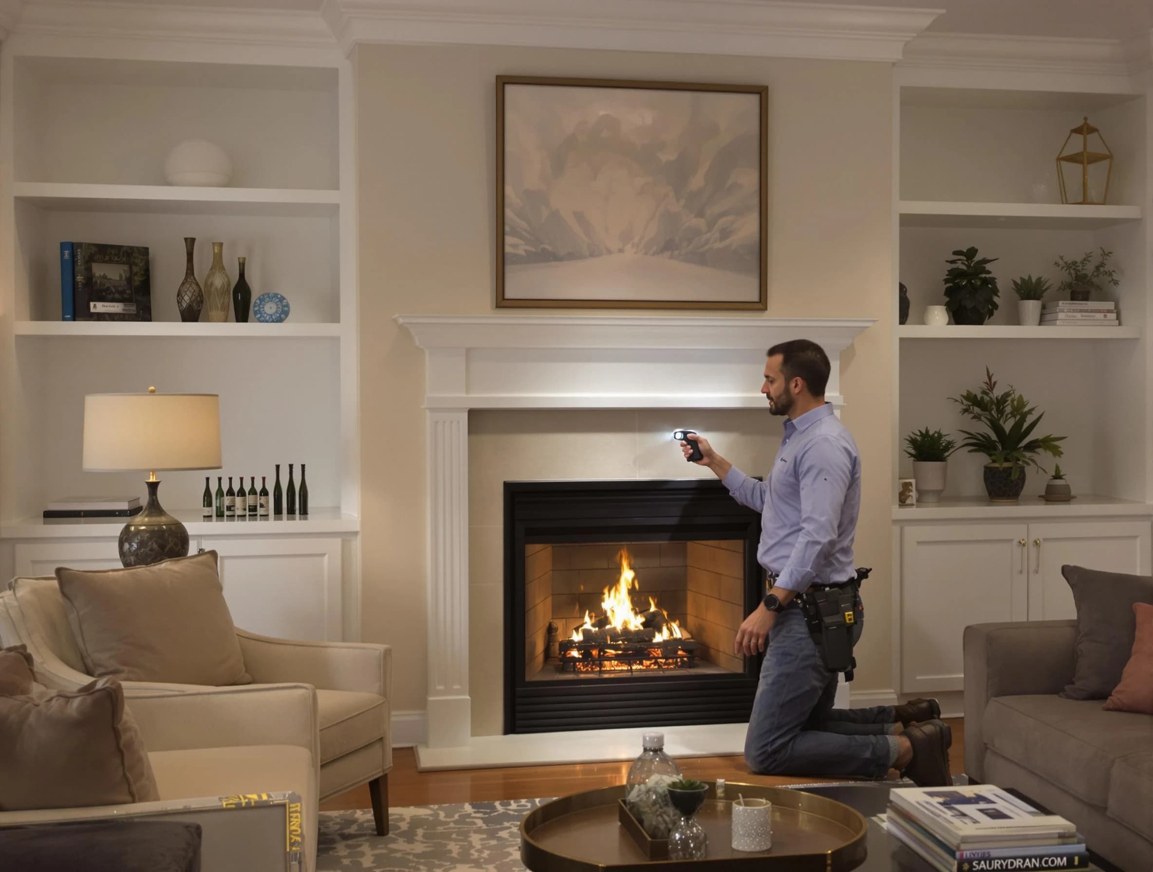 Woodmoor Chimney Sweep conducting a fireplace safety inspection in Woodmoor, CO