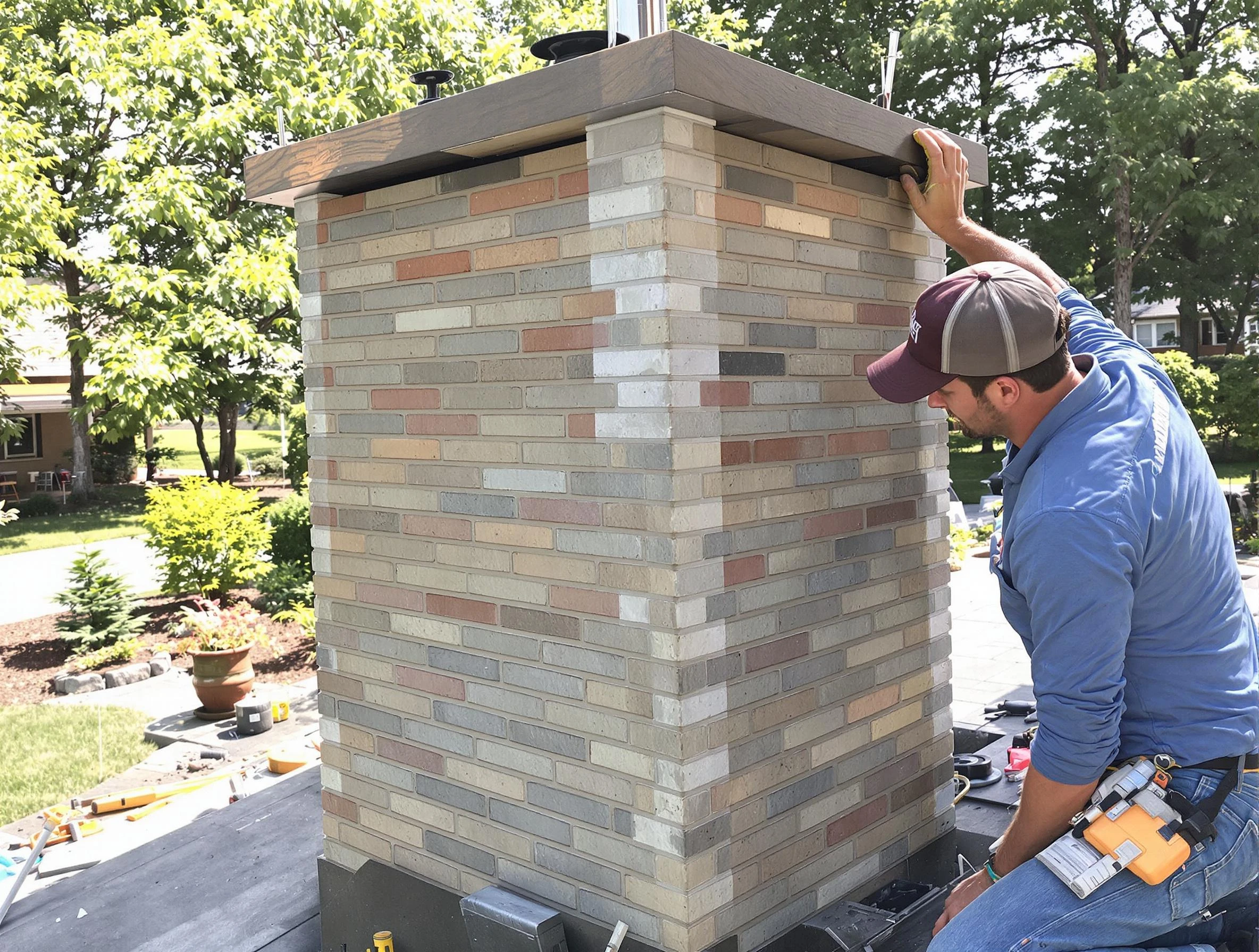 Woodmoor Chimney Sweep completing a modern chimney remodel in Woodmoor, CO