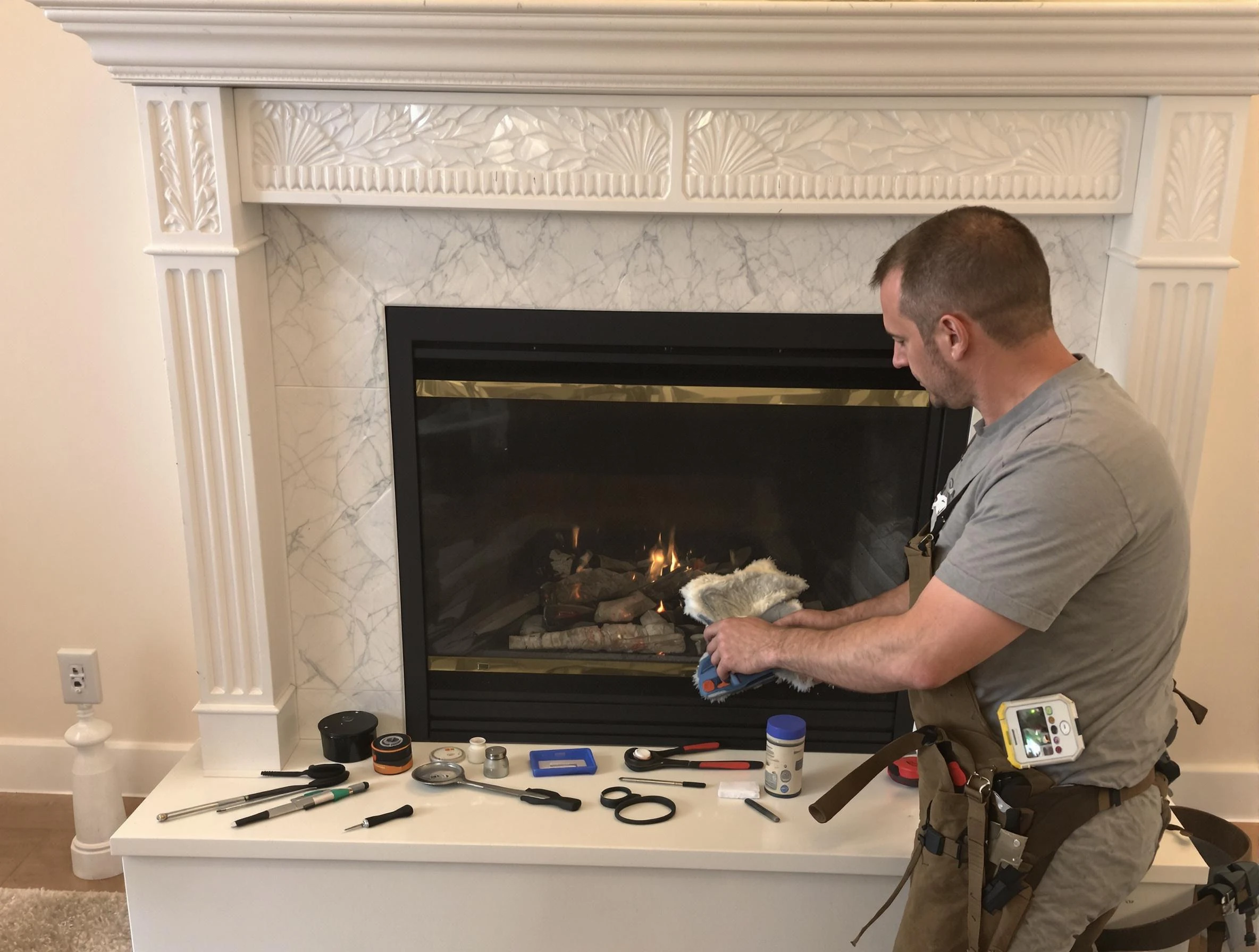 Woodmoor Chimney Sweep performing fireplace maintenance in Woodmoor, CO