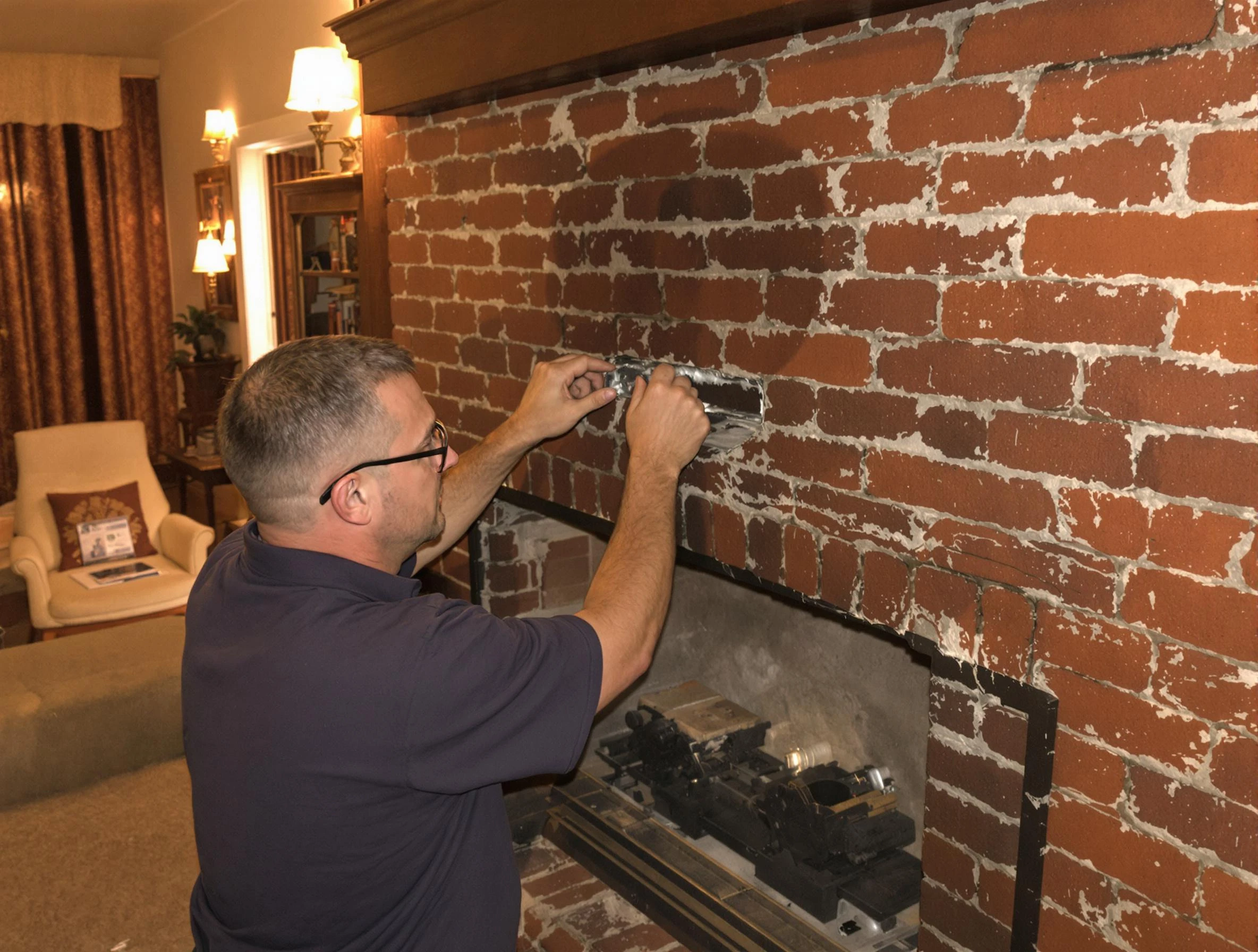 Woodmoor Chimney Sweep expert fixing a fireplace in Woodmoor, CO